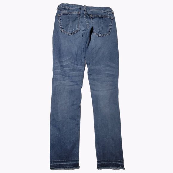 Prosperity Jeans Womens Size 26P Skinny Low Rise Dark Wash Ripped Denim - Picture 3 of 6